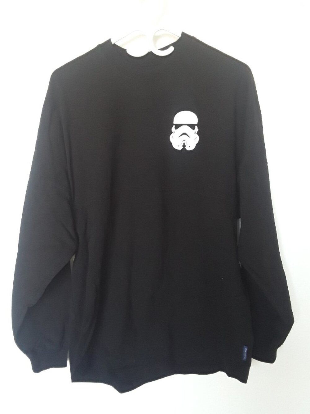 Disney Star Wars Spirit Jersey Black Long Sleeve Oversized Graphic Logo S Cotton